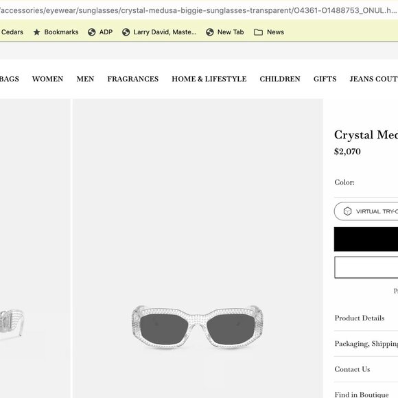 VERSACE CRYSTAL MEDUSA BIGGIE SUNGLASSES main image 6